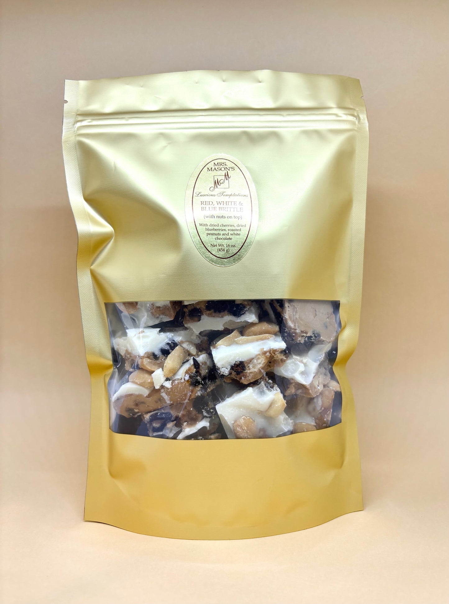 Red, White & Blue Brittle (with nuts on top)