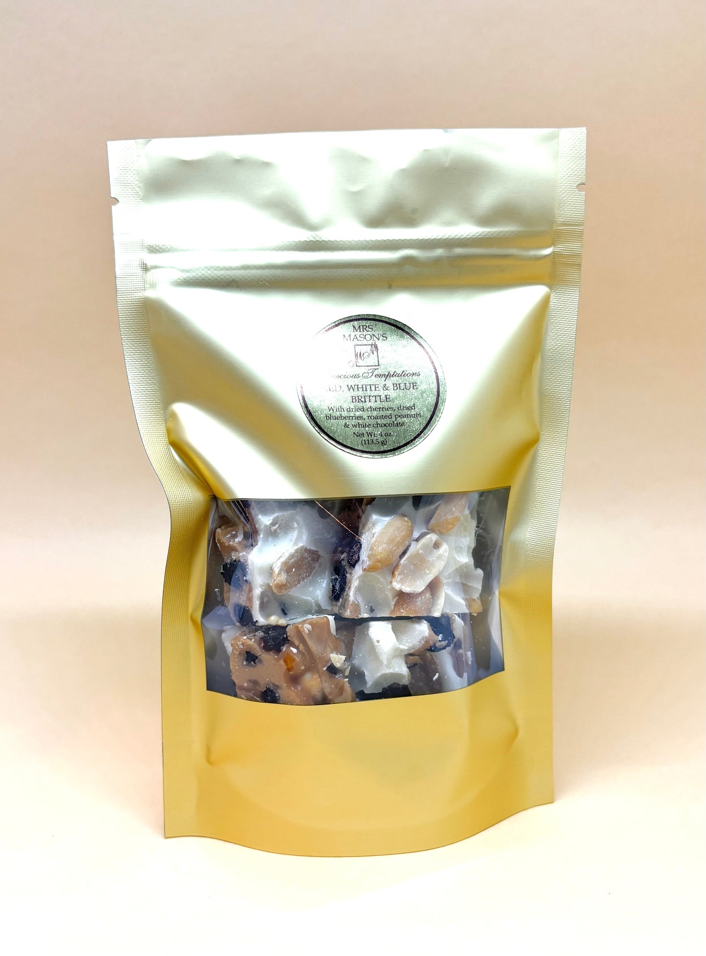Red, White & Blue Brittle (with nuts on top)