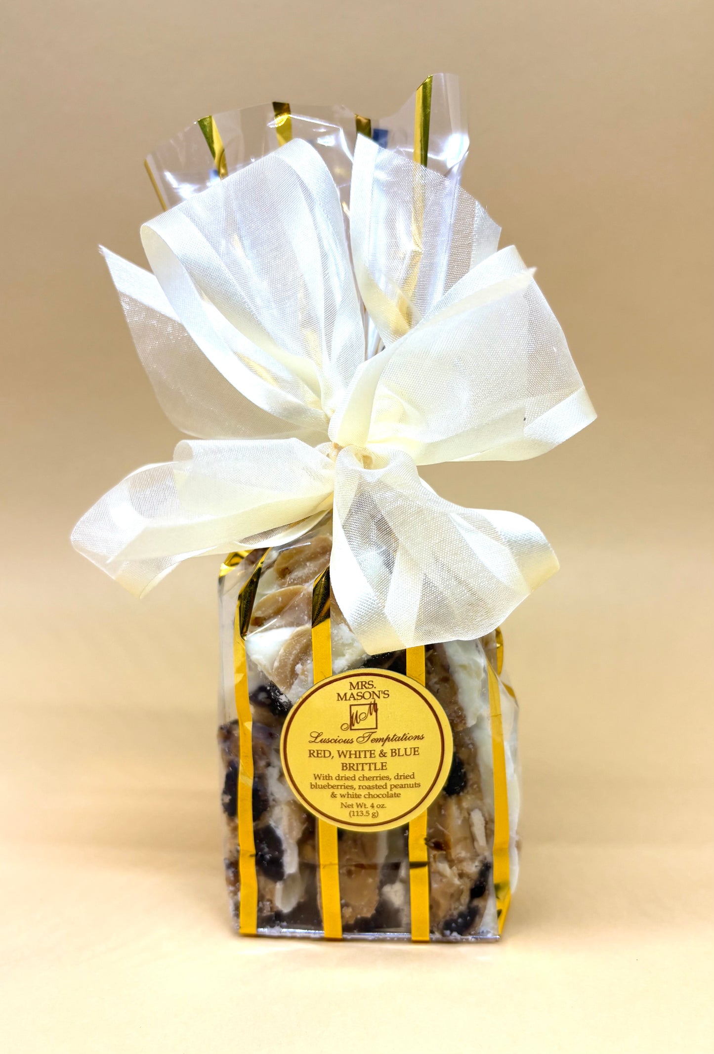 Red, White & Blue Brittle (with nuts on top)