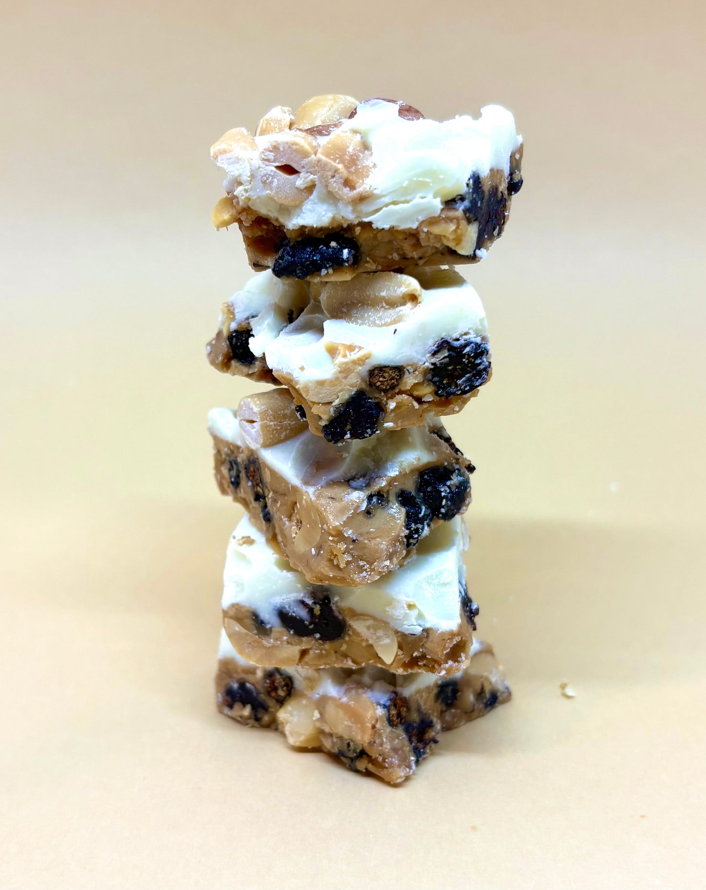 Red, White & Blue Brittle (with nuts on top)