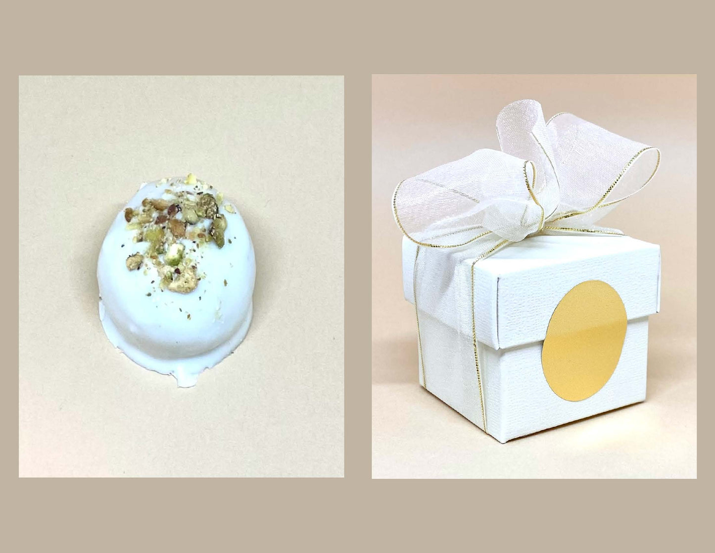White Cherry Pistachio Brittle Bonbons