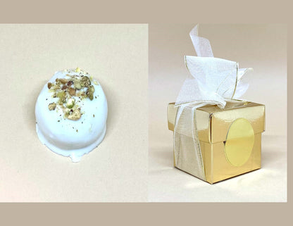 White Cherry Pistachio Brittle Bonbons