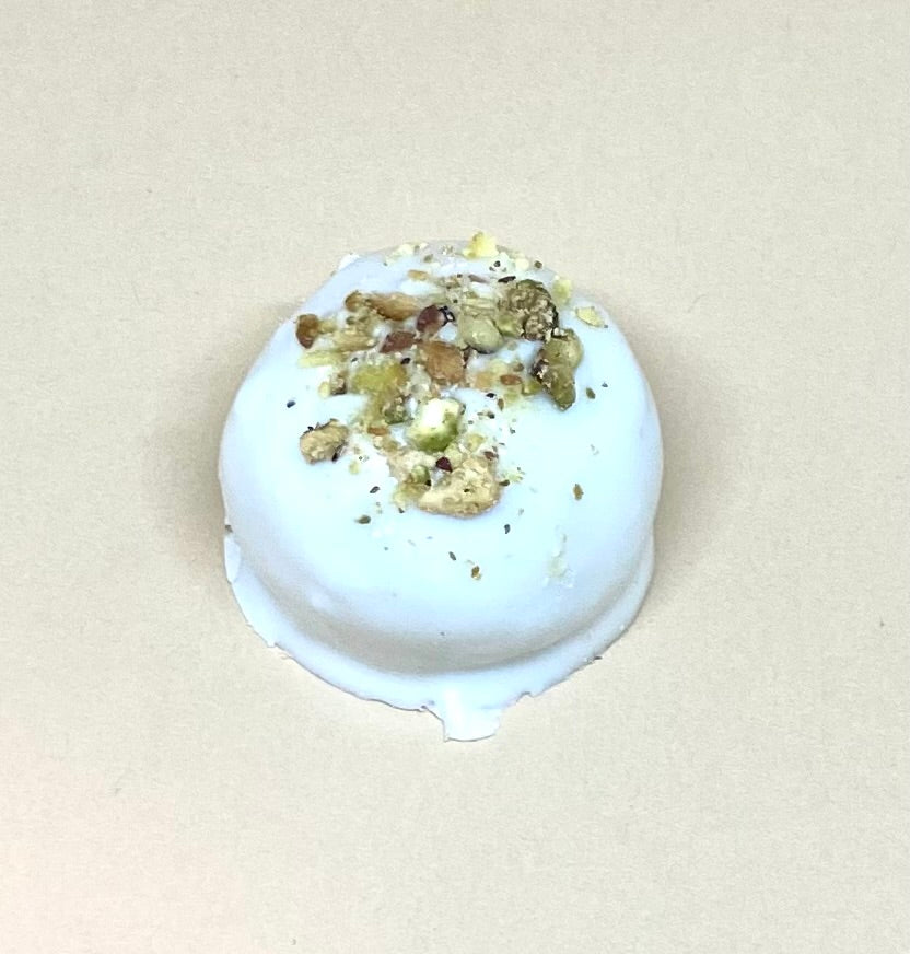 White Cherry Pistachio Brittle Bonbons