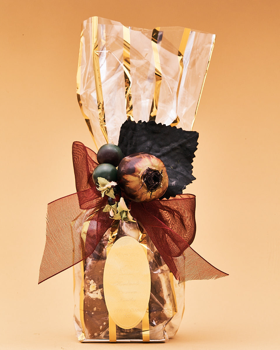 Lemon Allure Brittle in quarter pound gift bag in Fall wrap