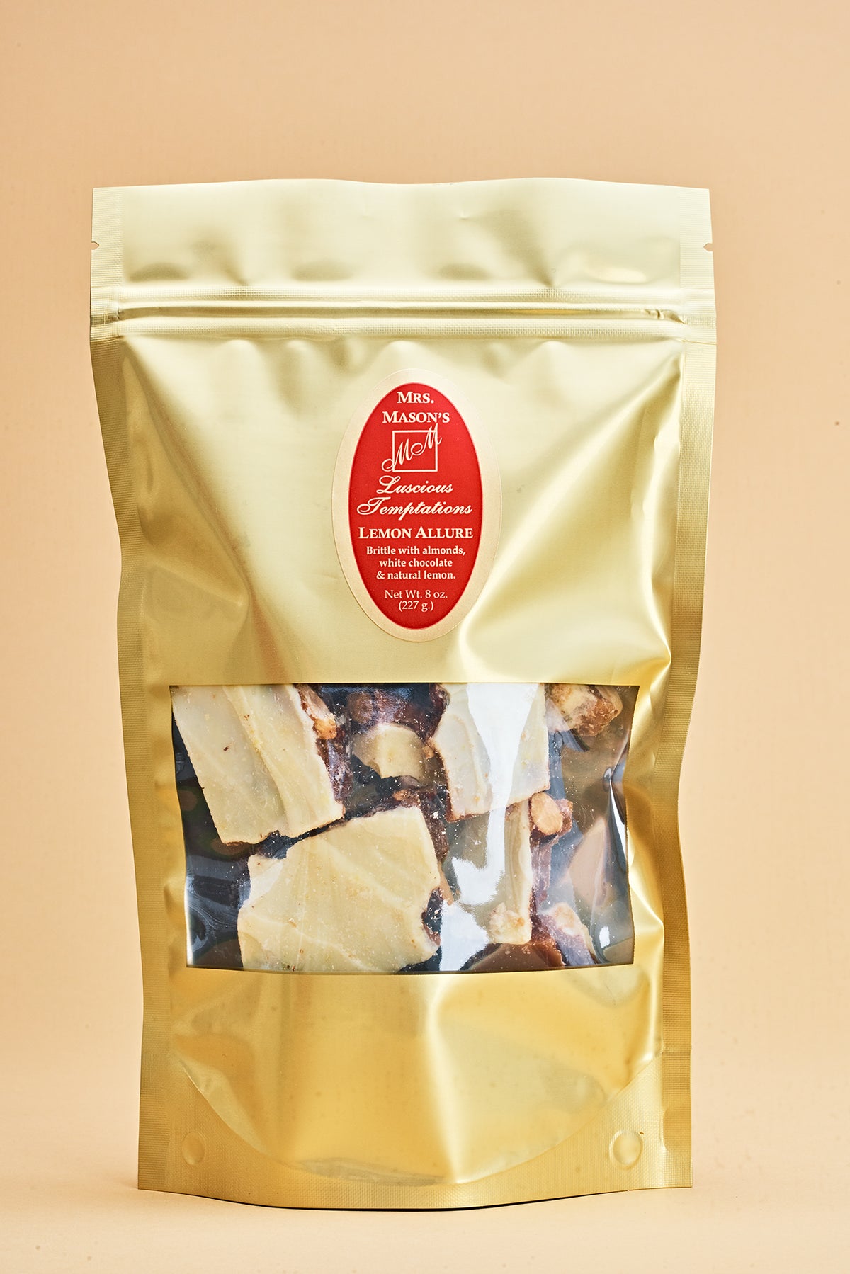 Lemon Allure Brittle half pound in gold foil bulk bag