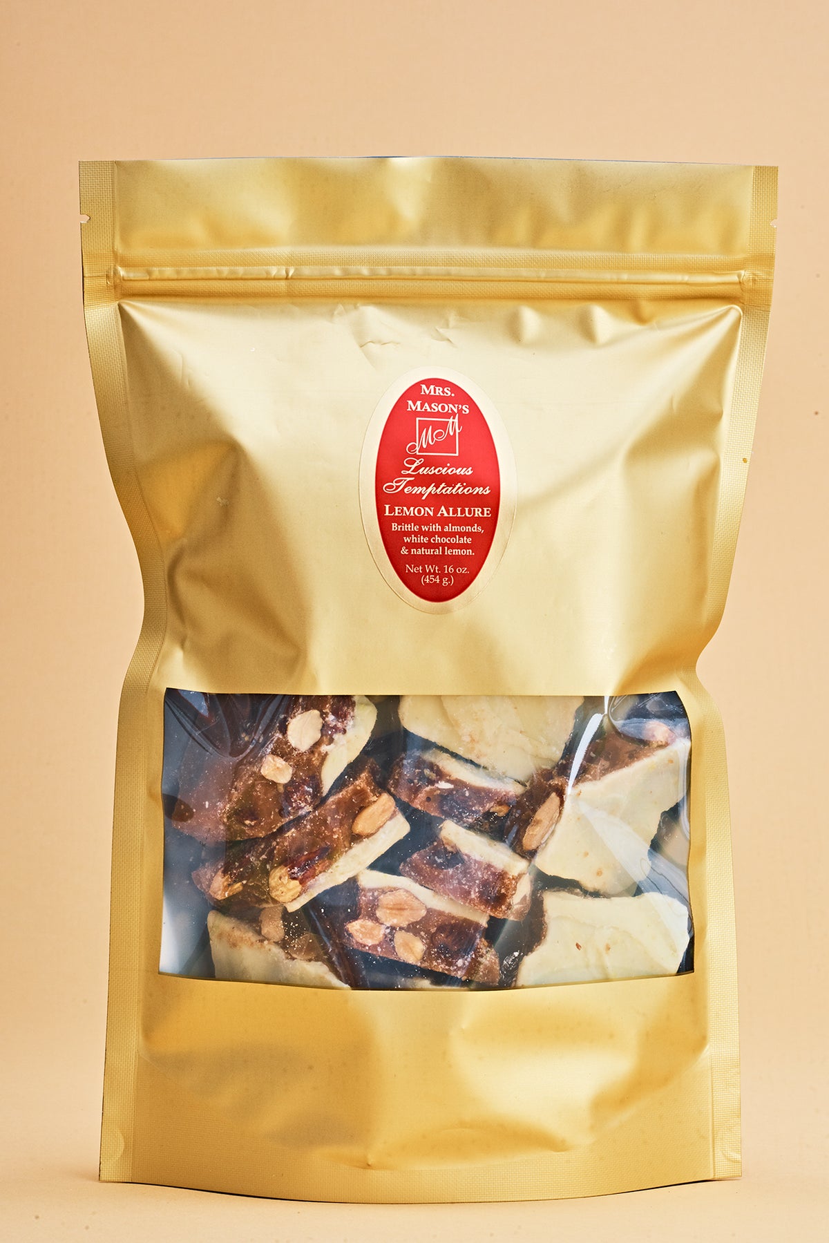 Lemon Allure Brittle one pound in gold foil bulk bag